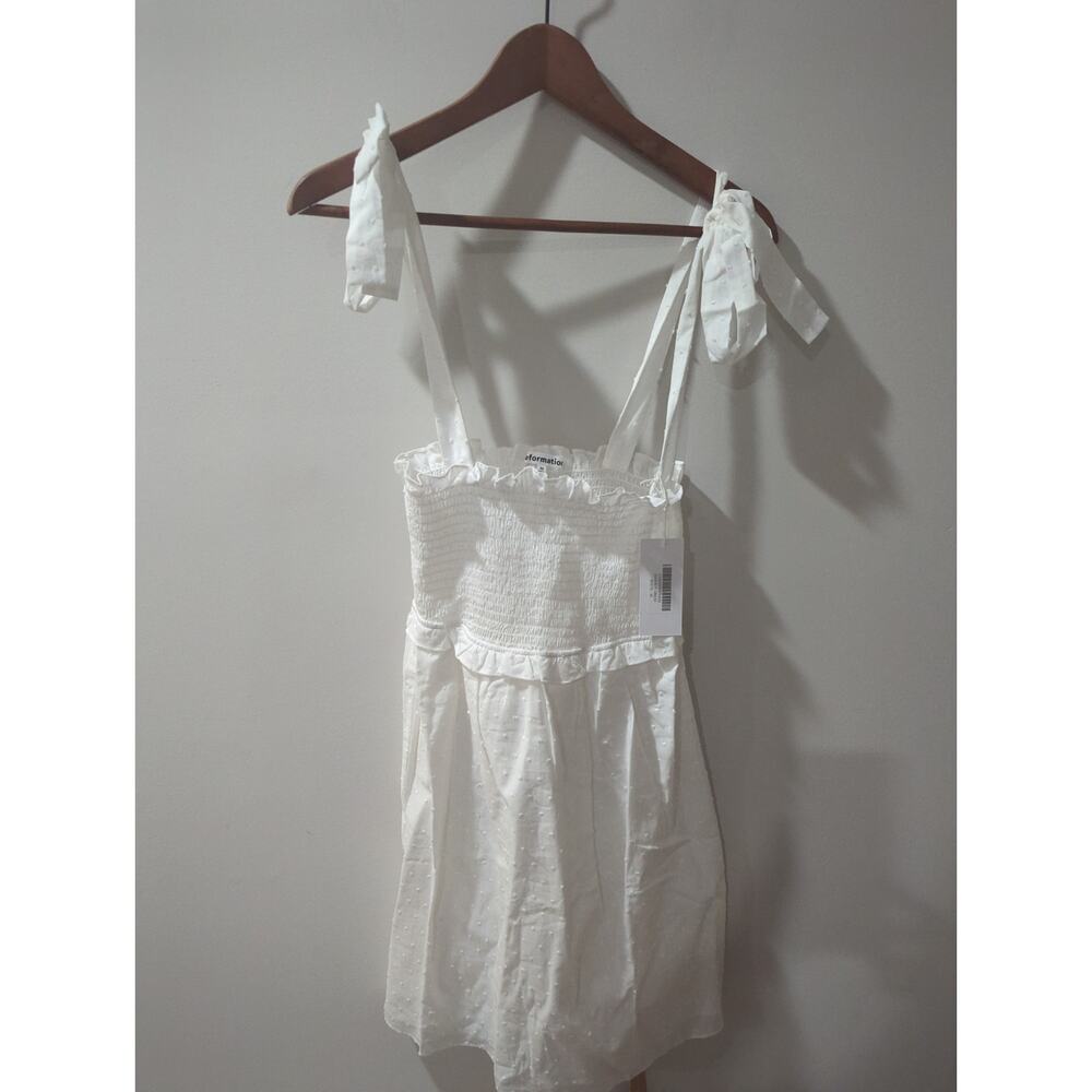 Reformation White Smocked Swiss Dot Dawson Dress NWT - Picture 8 of 9